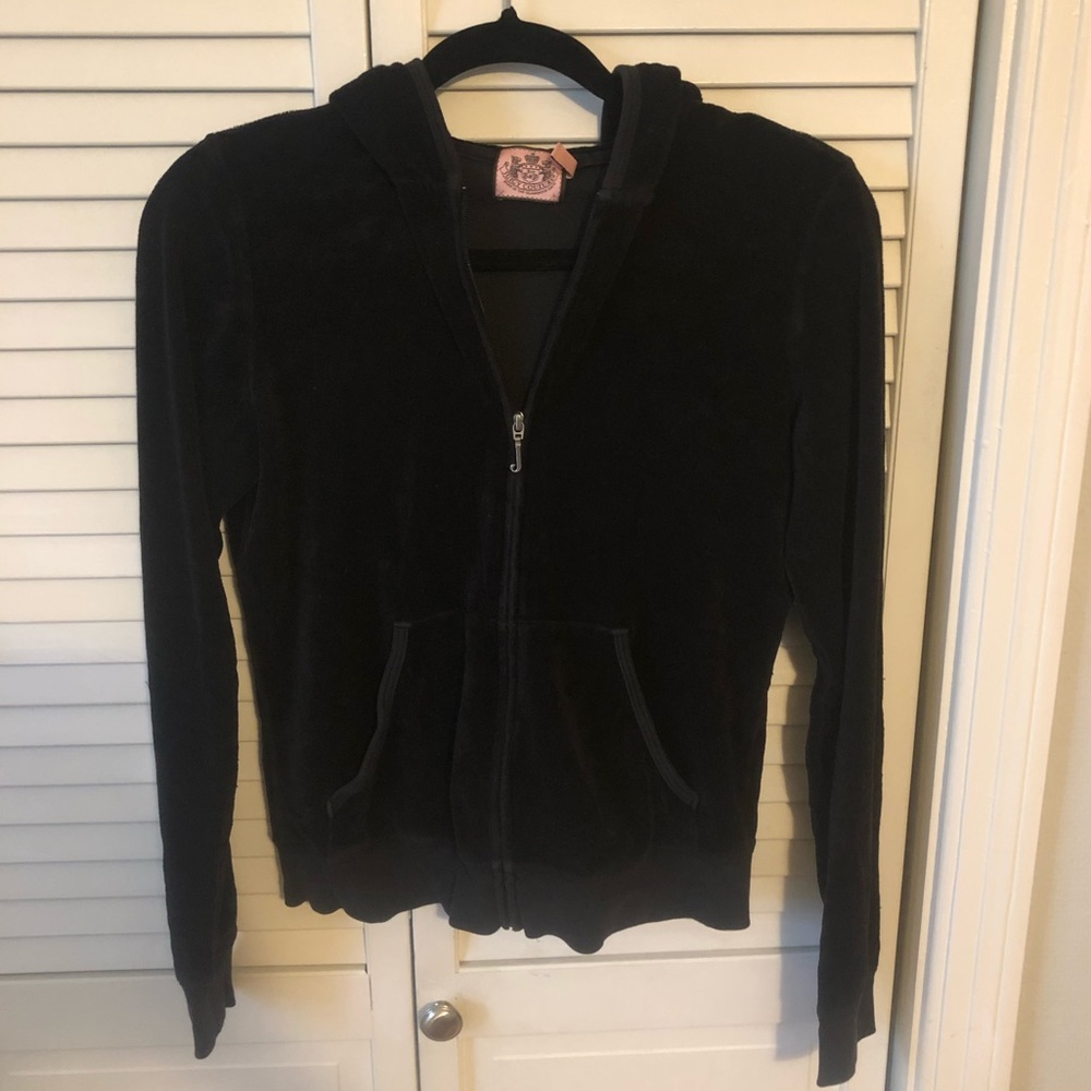 Classic Black Terrycloth Juicy Couture ZipUp
